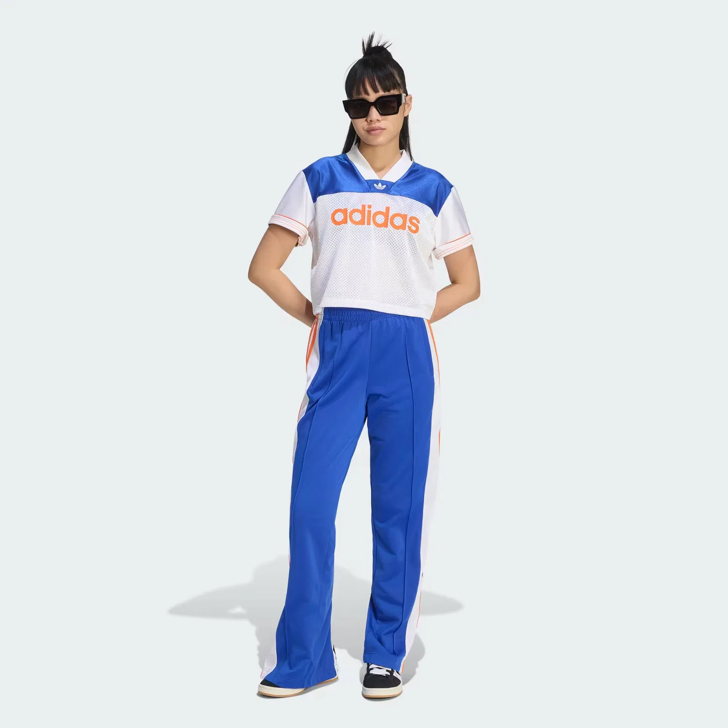 Женские спортивные брюки свободного кроя Adibreak Adidas Originals, ярко-синий/белый/оранжевый — фото 3