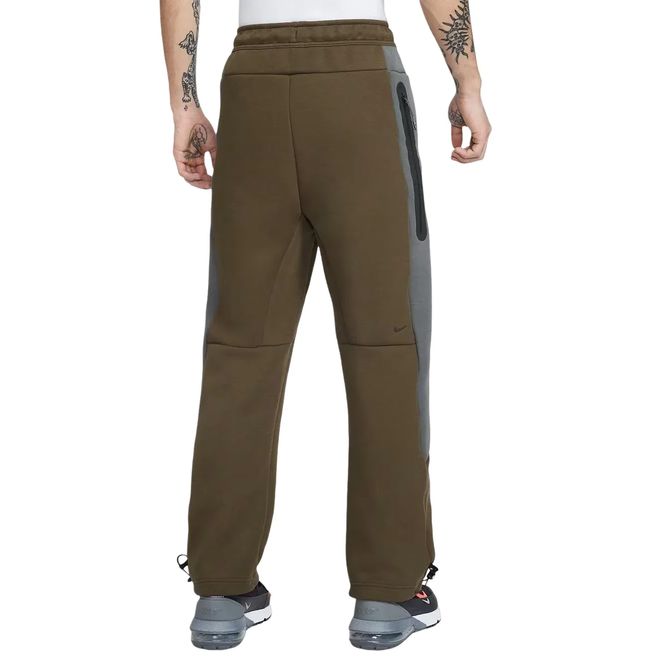 Мужские брюки Tech Color Block Open Hem Fleece Pants 'Dark Hazel Iron Grey Black' Nike, Dark Hazel/Iron Grey/Black — фото 2