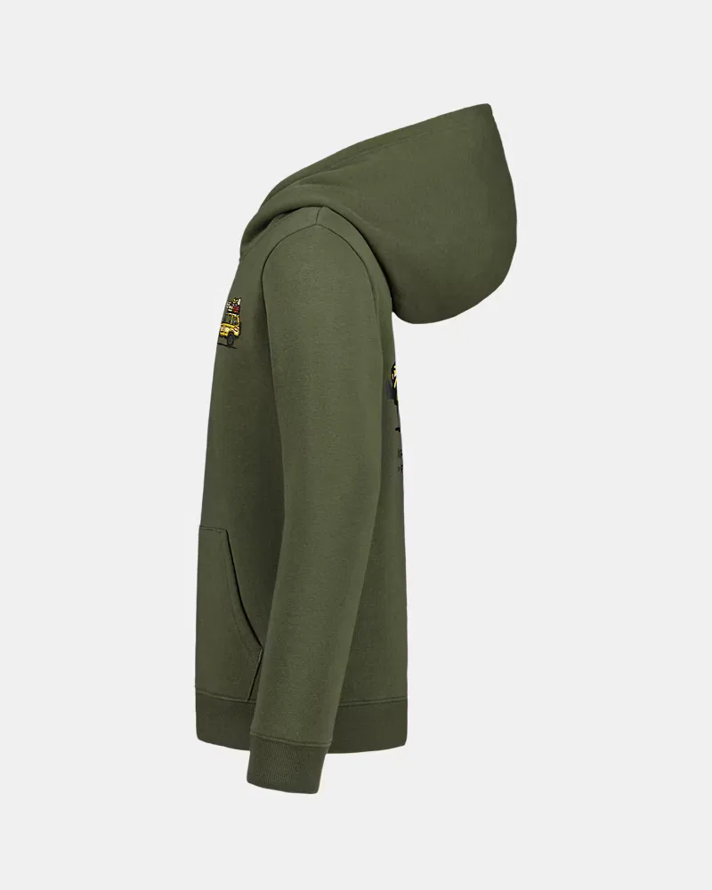 Худи из хлопкового флиса с капюшоном и кенгуру-карманом UA Alpine Explorer UnderArmour, Marine Od Green/Summit White — фото 4