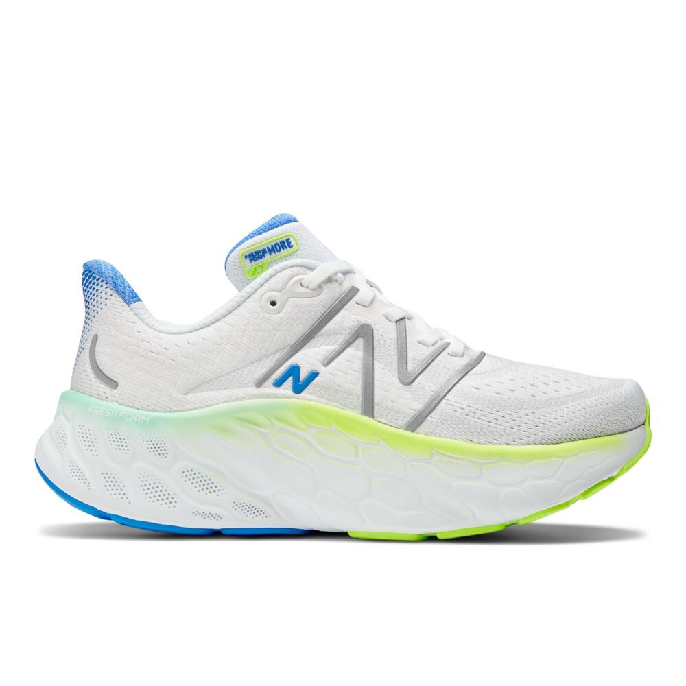 Кроссовки New Balance Fresh Foam X More v4, белый/синий/зеленый