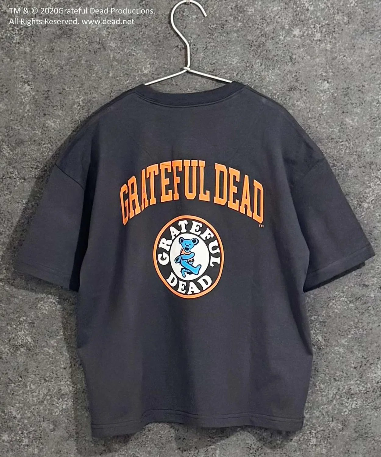 Детская футболка с принтом Grateful Dead, модель Back Print BIG T Grateful Dead, Heather Grey