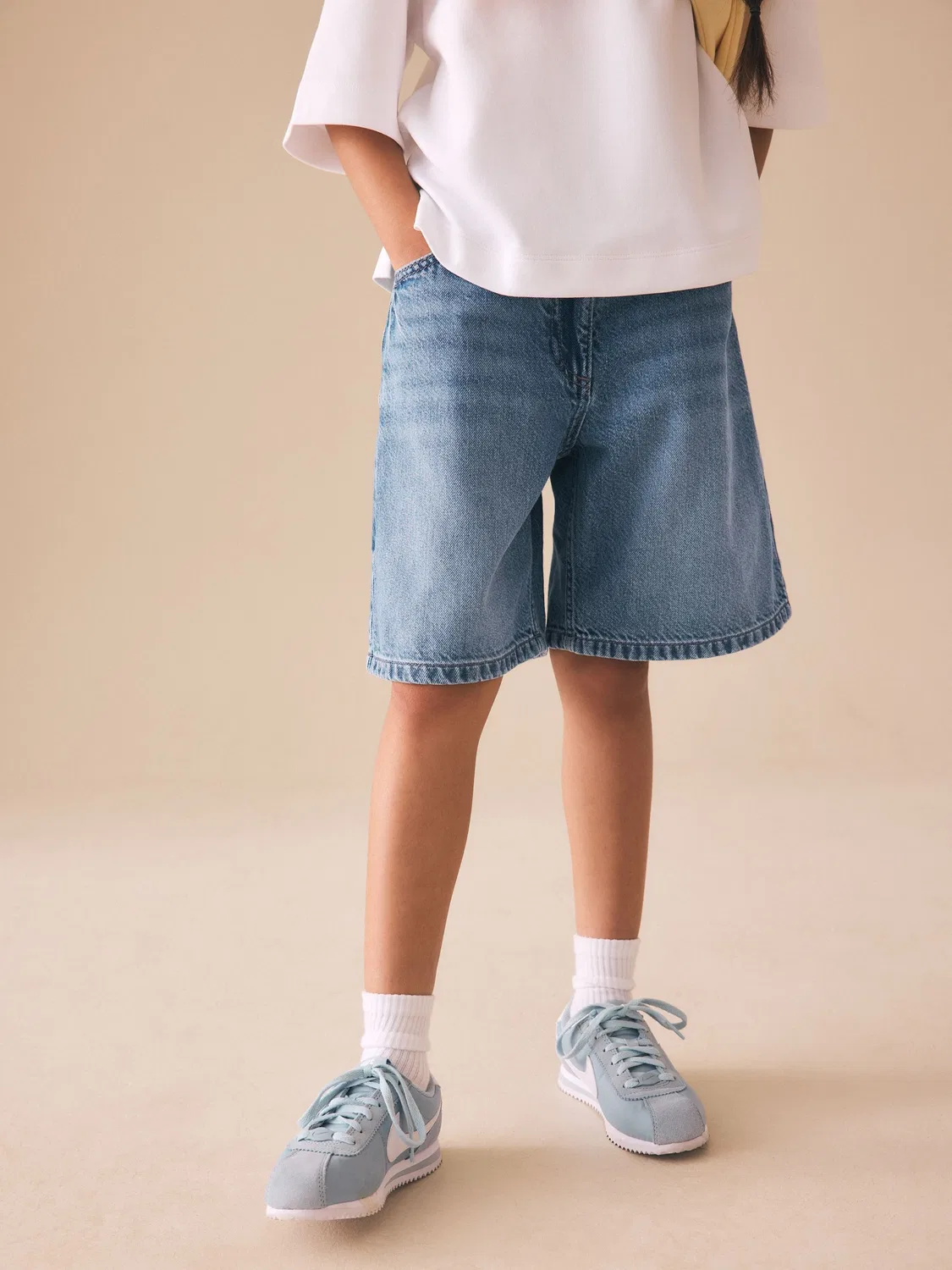Шорты джинсовые, Regular Length, Jort Shorts Next, Mid Blue — фото 4
