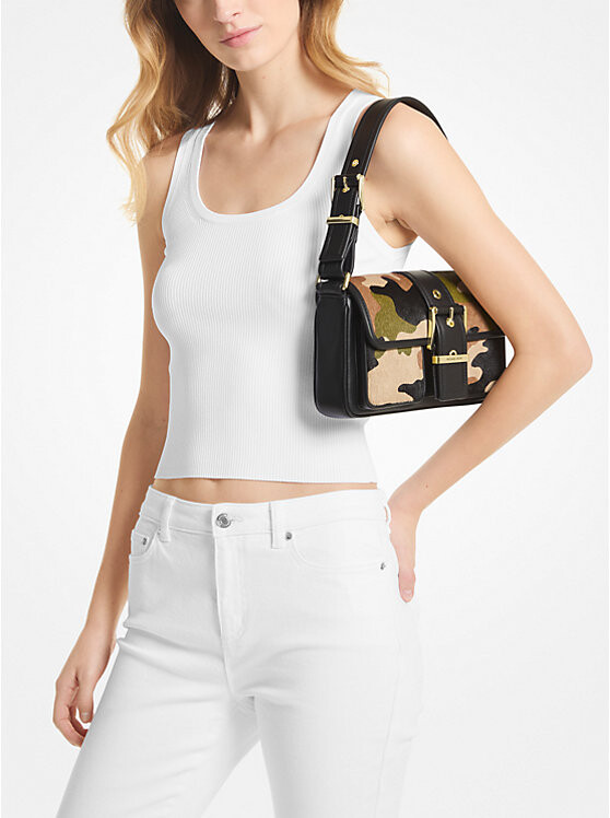 

Сумка Michael Kors Colby Medium Camouflage Print Calf Hair Shoulder, мультиколор