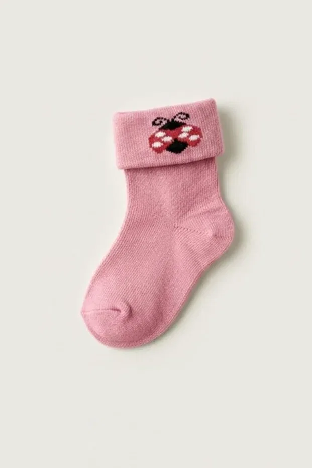 Детский набор носков для девочек хлопковый Transitional Patterns Panda, Pembe-Beyaz-Gri-Gül Kurusu — фото 2