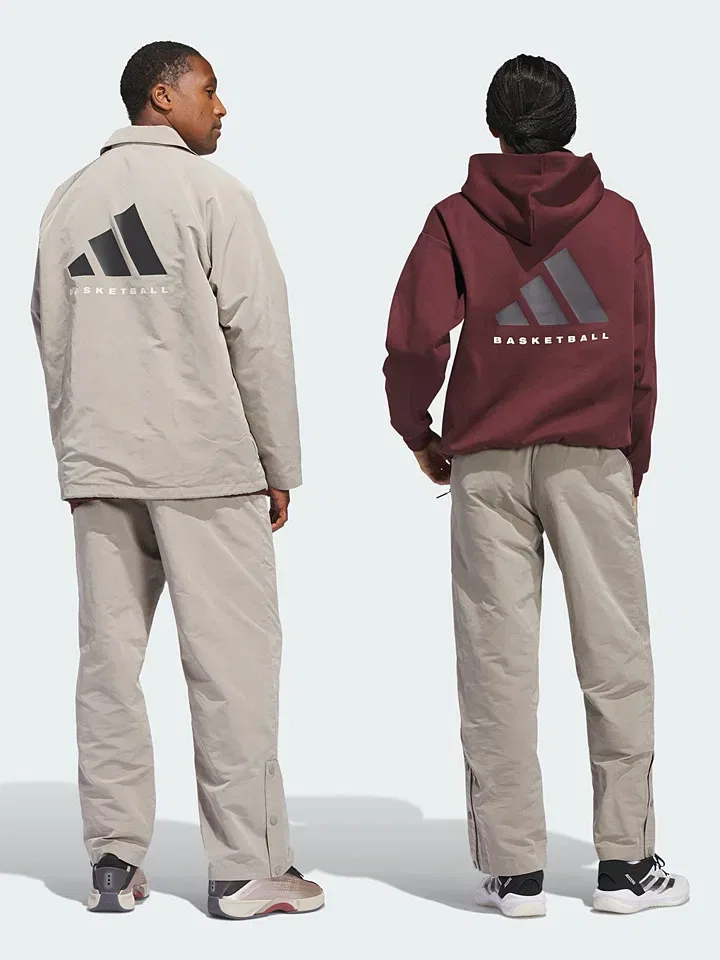 Брюки спортивные с принтом Basketball Adidas, бежевый — фото 2