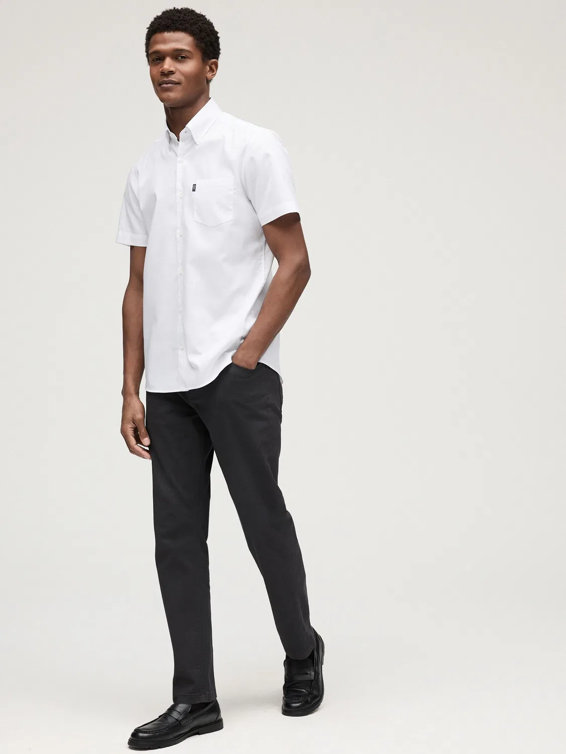 Рубашка оксфорд с коротким рукавом, Slim Fit Next, белый — фото 2