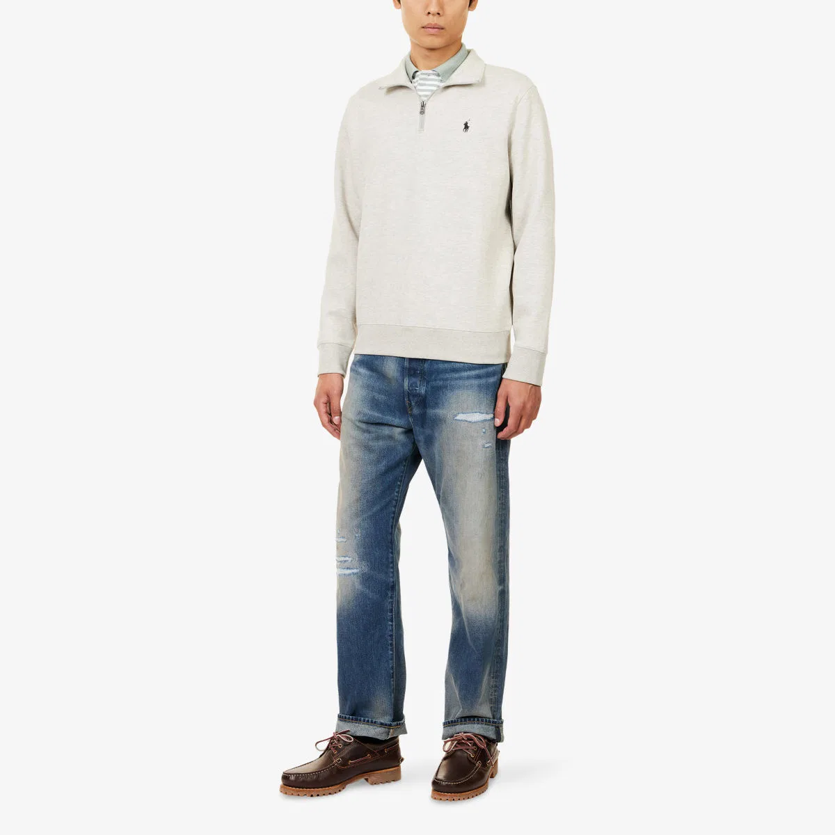 Толстовка из хлопкового трикотажа с вышитым логотипом и длинными рукавами Polo Ralph Lauren, серый — фото 2