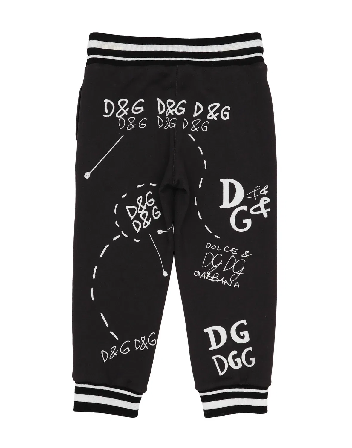 Детские брюки для девочек с принтом Dolce&Gabbana, черный
