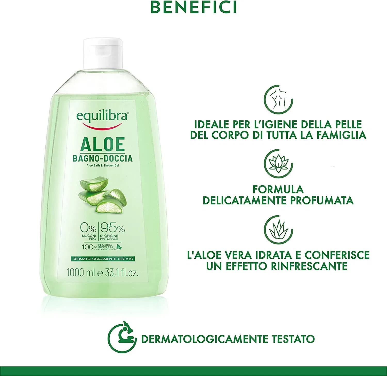 Гель для душа Aloe Vera, Italian Gourmet E.R., 1000 мл — фото 4