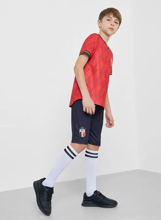 Styli Комплект футболка и шорты с принтом Belgium Teens FIFA, красный — фото 2