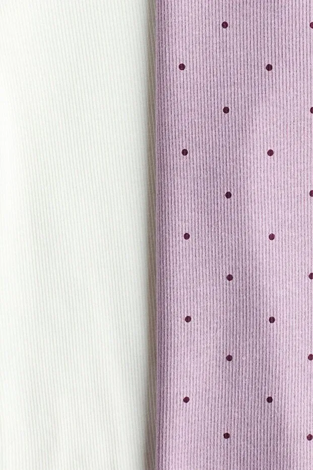 Детский комплект футболок с коротким рукавом H&M, Dusty Purple/Polka Dot — фото 2