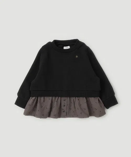 Детская туника oversize с принтом n.o.u.s, Черный