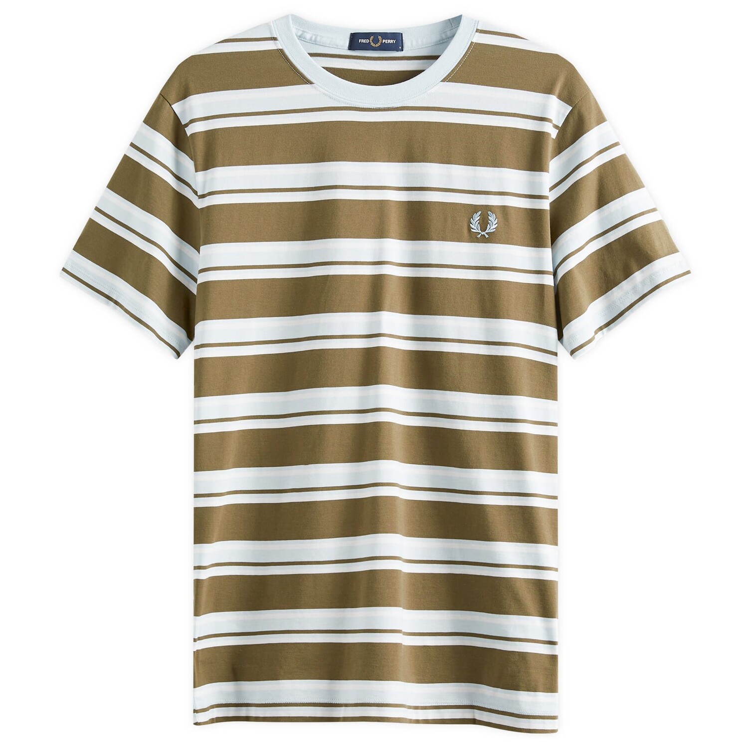

Футболка Fred Perry Stripe, хаки/белый
