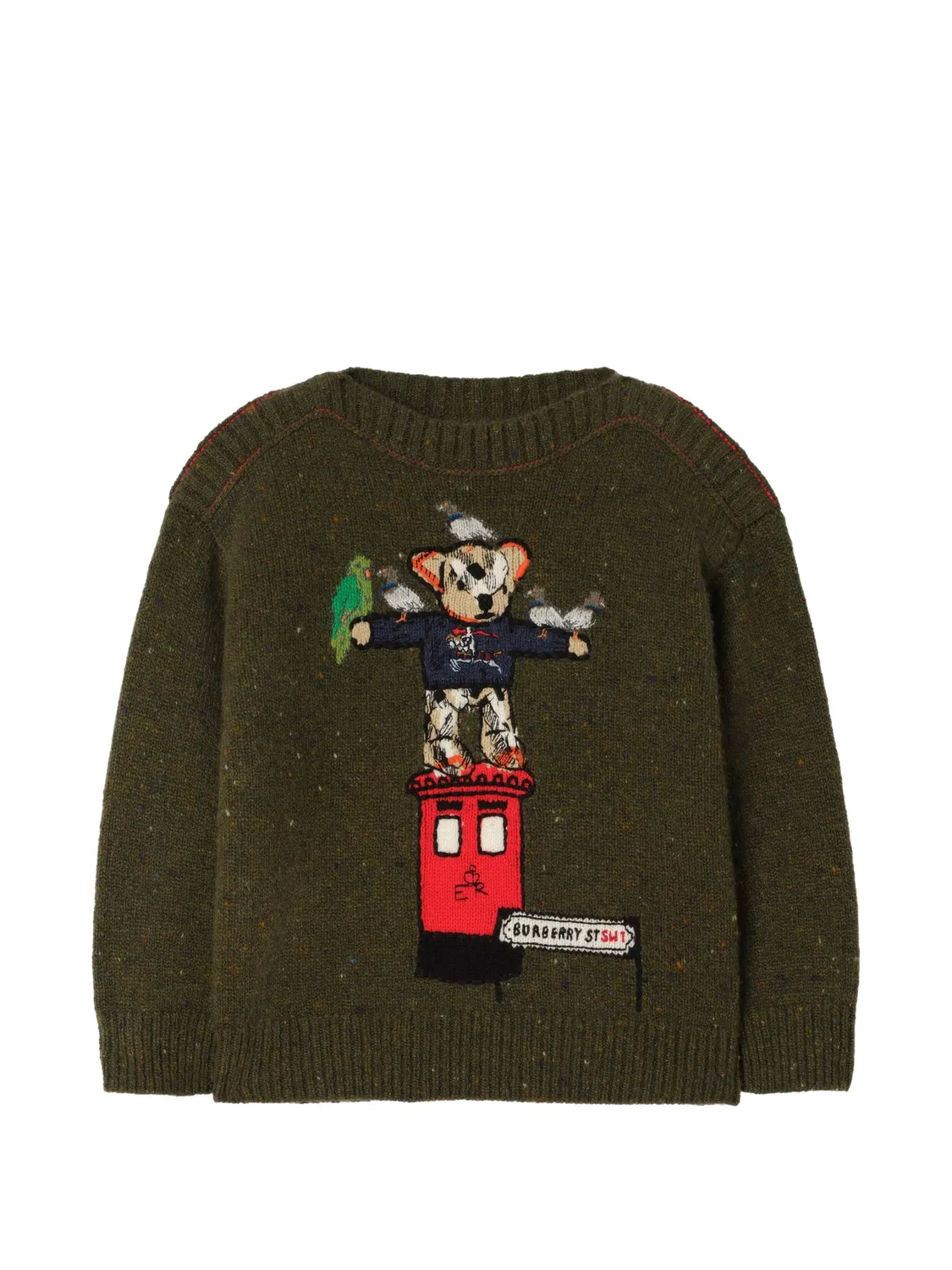 Свитер Postbox Bear Burberry Kids, зеленый
