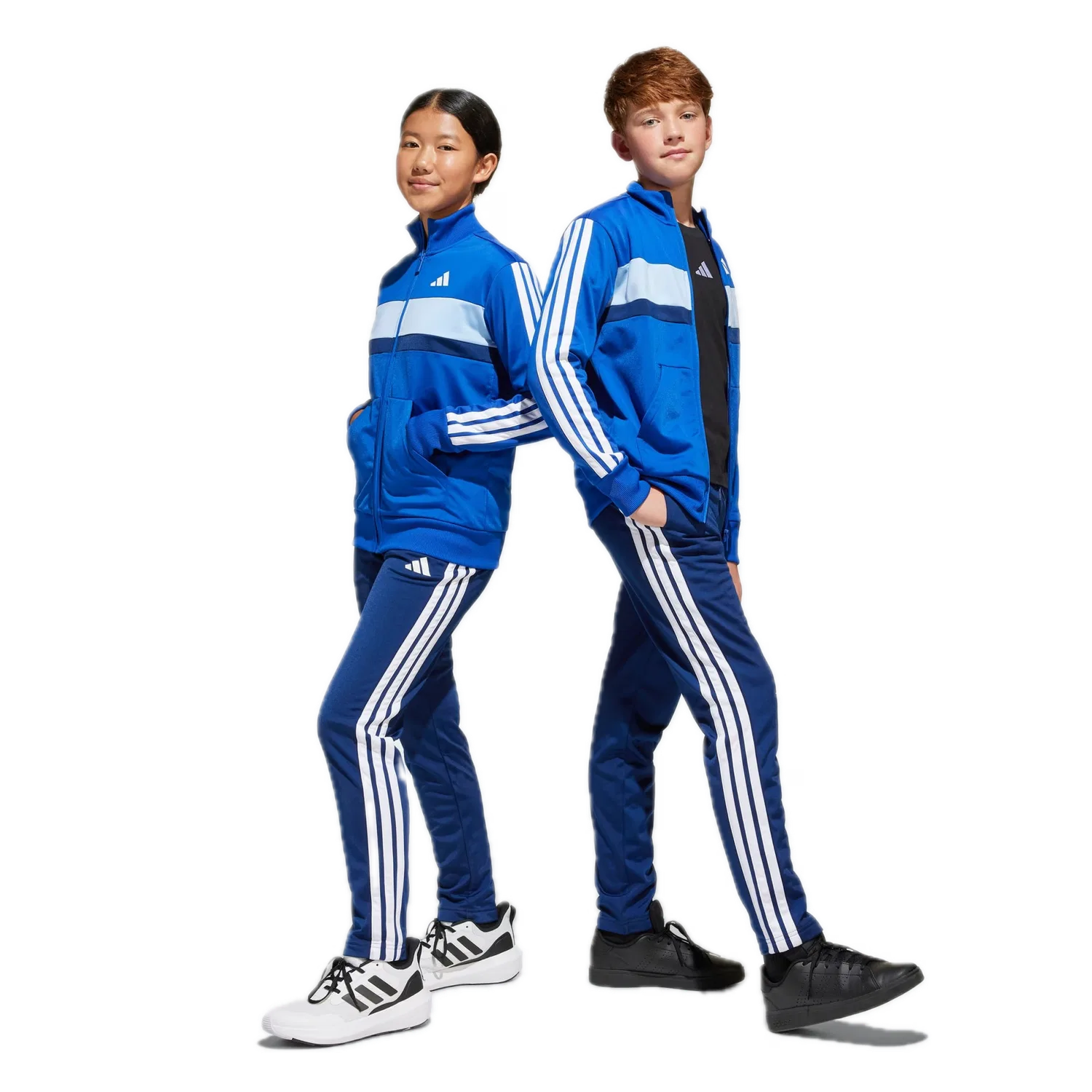 Детский спортивный костюм с тремя полосками Adidas, синий — фото 2
