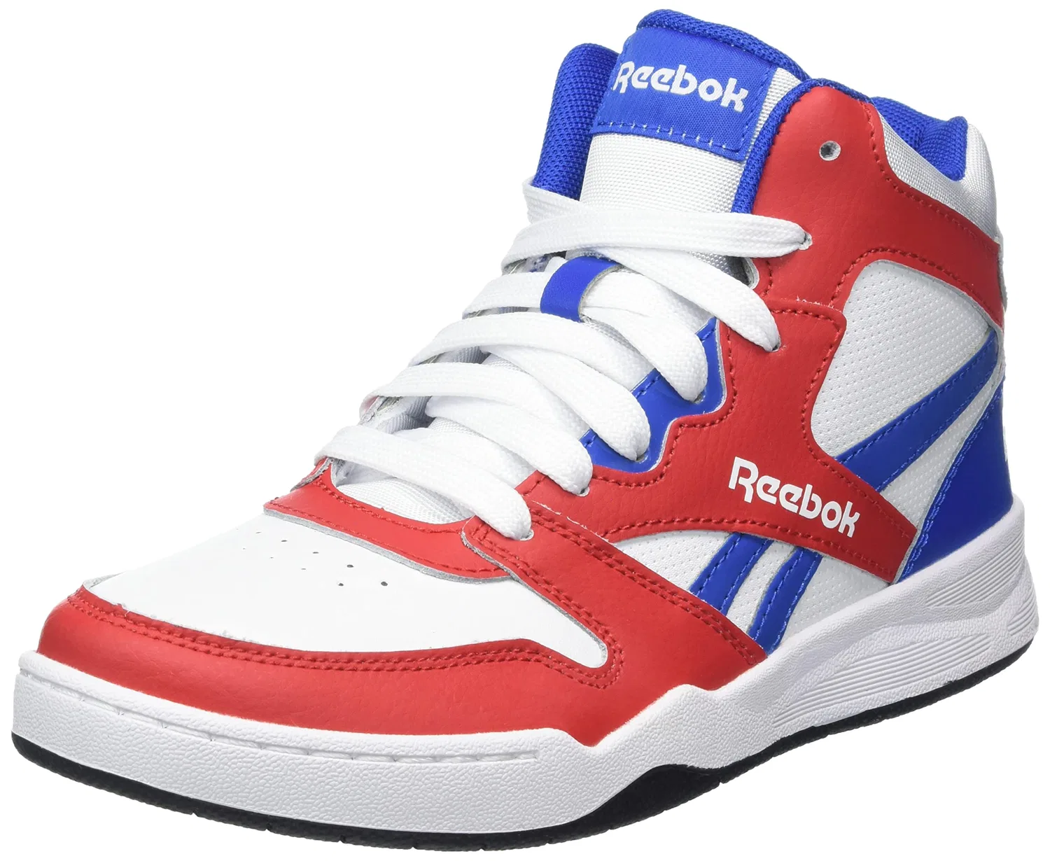 Детские кроссовки для мальчиков с высоким верхом Bb4500 Court Reebok, Ftwr White Vector Red Vector Blue