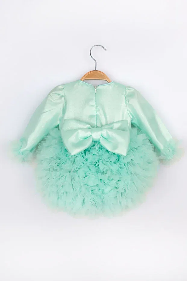Детское платье для девочек с длинным рукавом Le Mabelle, Mint — фото 2