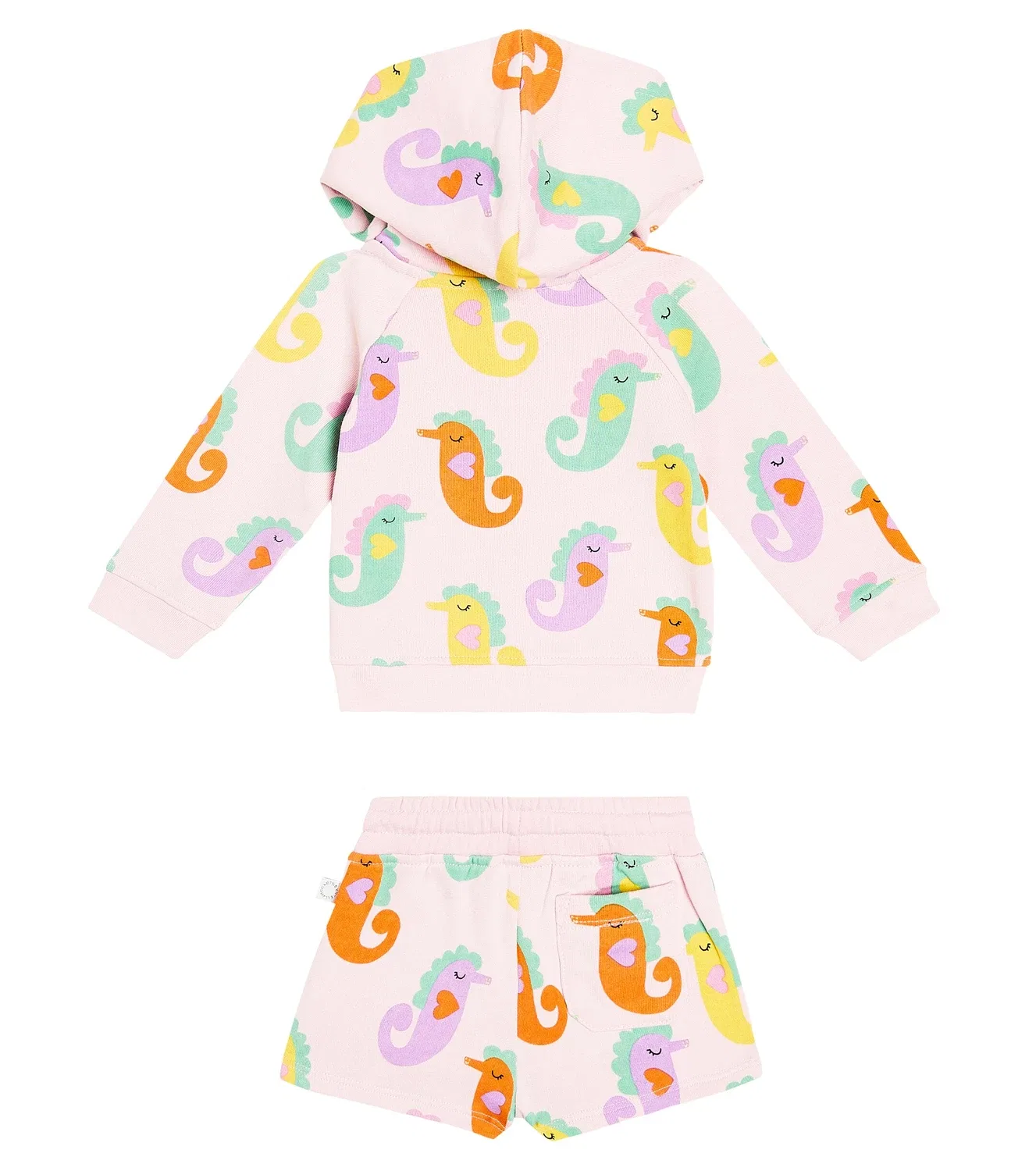Комплект из худи и шорт хлопковый Stella Mccartney Kids, розовый — фото 4