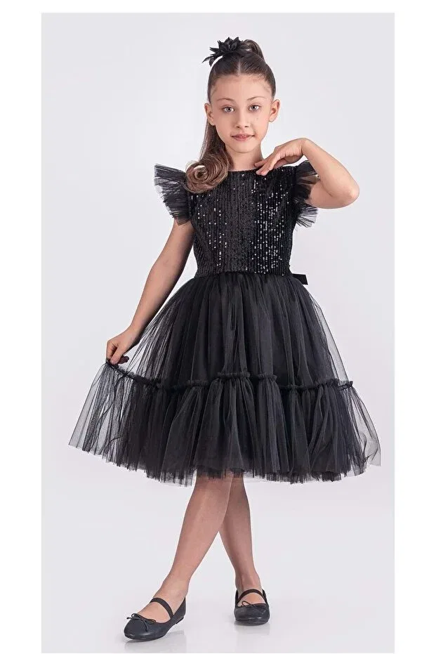 Детское платье для девочек с пайетками Mnk Baby&Kids, Black