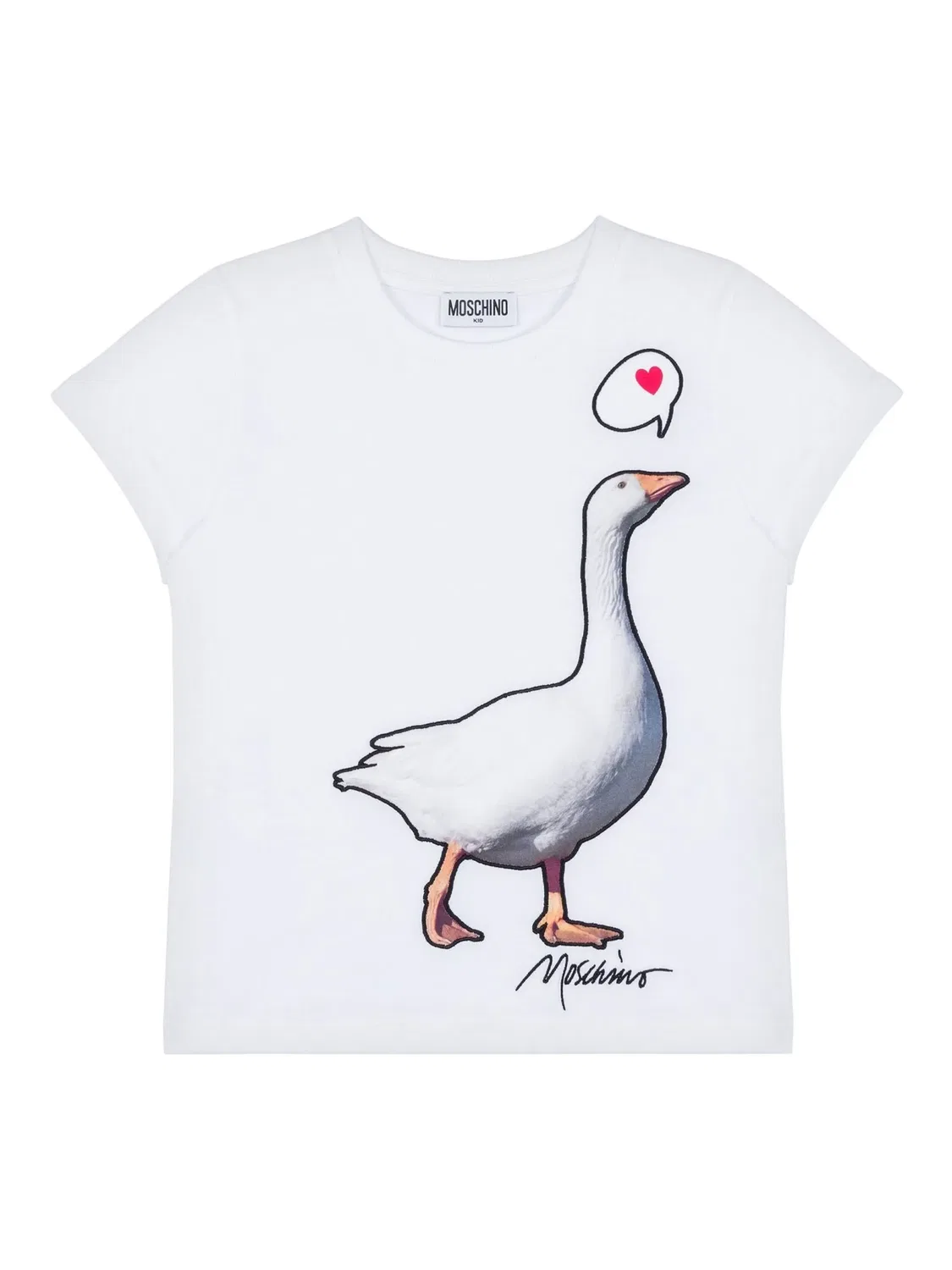 Футболка с вышивкой гусей Moschino, белый