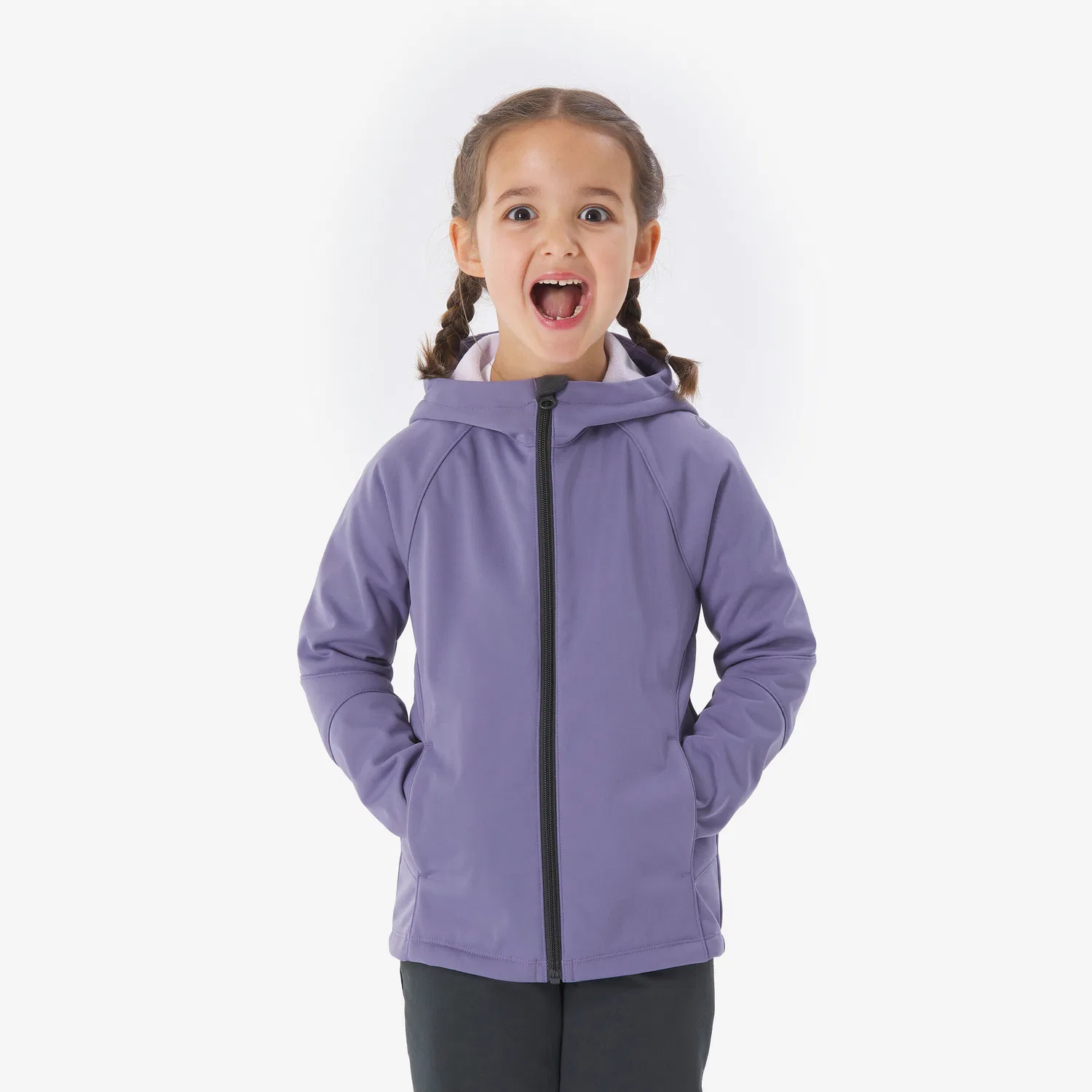 Детская ветрозащитная куртка Softshelljacke Kleinkinder Gr. 92-116 Wandern - MH900 Quechua, Nebellila Malvenfarben