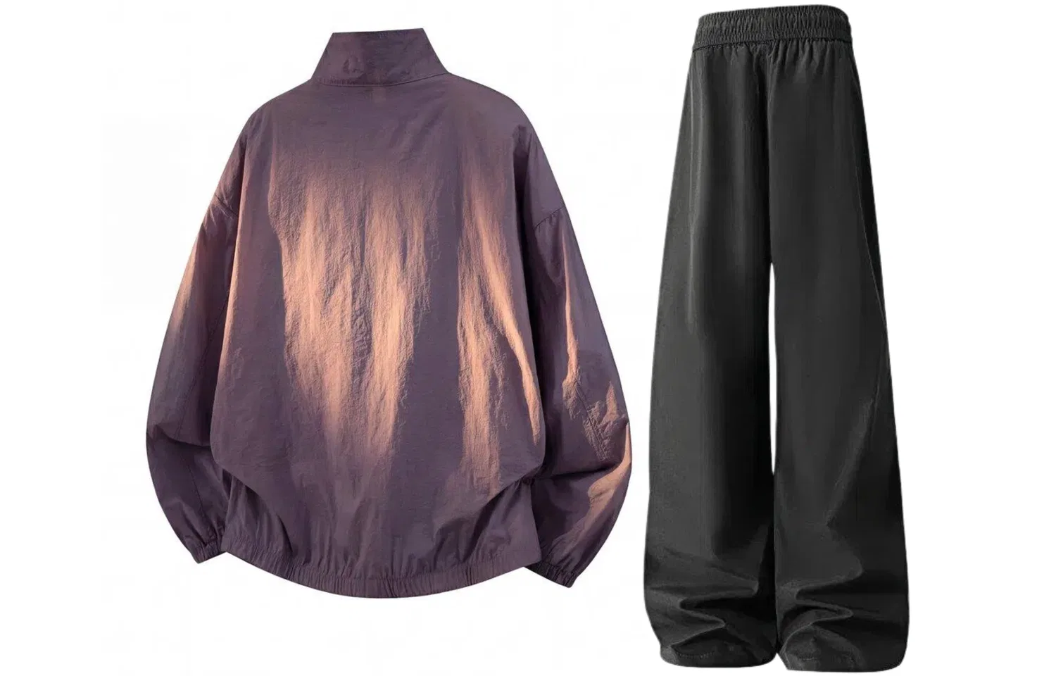 Спортивный костюм для девочек с воротником-стойкой Light Gray Top+Black Pants, GWAF, Light Gray/Black — фото 4