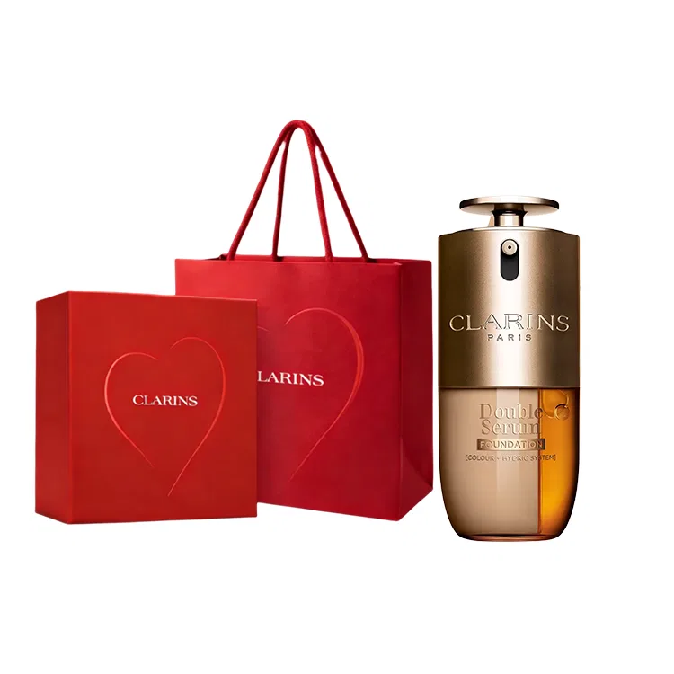 Женская жидкая тональная основа CLARINS Dual Extract Serums Liquid Foundation 2026 New Year Limited, #L2W Huang Er Bai (Heart Box)