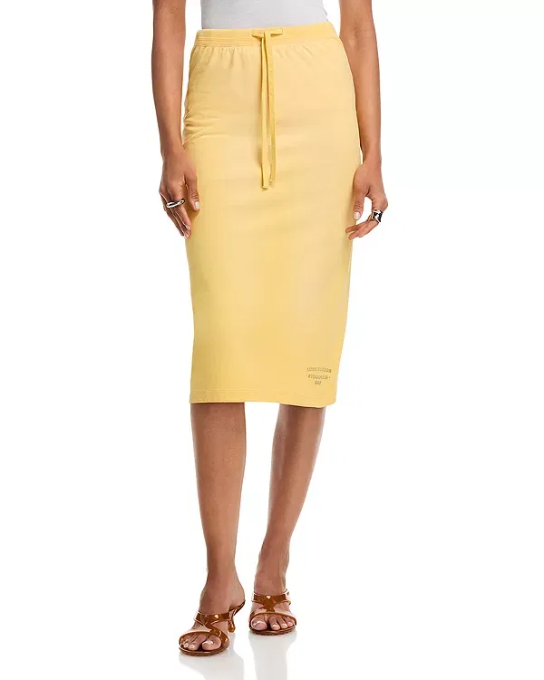 Женская юбка-карандаш из хлопкового пике Acne Studios, Warm Yellow