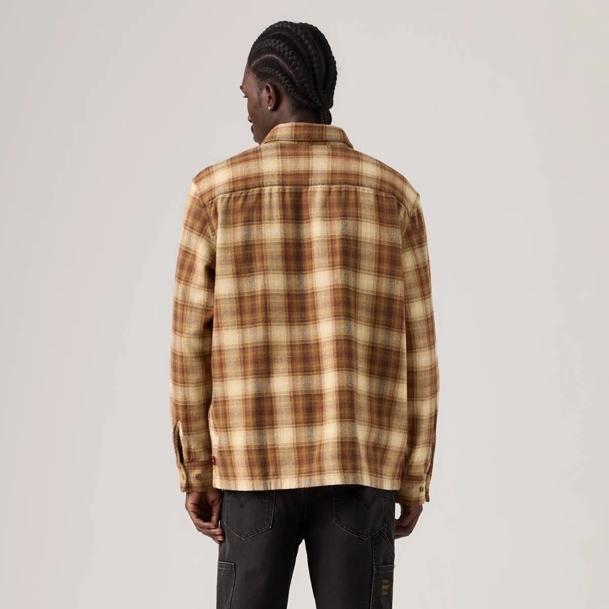 Свободная фланелевая рабочая рубашка с длинными рукавами Levi's, Abilene Plaid Dull Gold - Multi-Color — фото 4