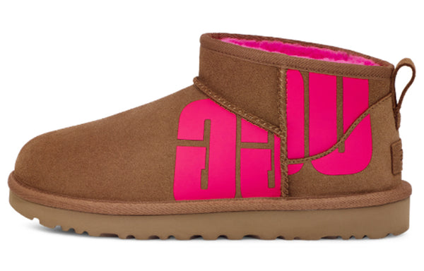 Кроссовки classic ultra mini broken logo 'chestnut pink' Ugg, мультиколор — фото 2