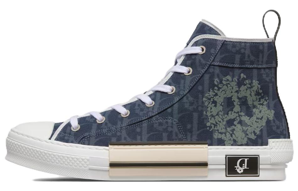 

Кроссовки B23 High Top Синий Диагональный Принт И Знак Мира Слезы Деним DIOR