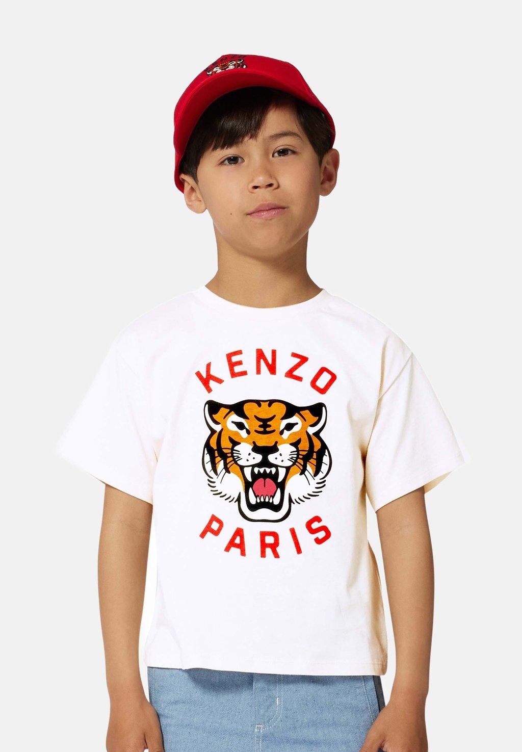 

Футболка с принтом À MANCHES COURTES KENZO kids, белый