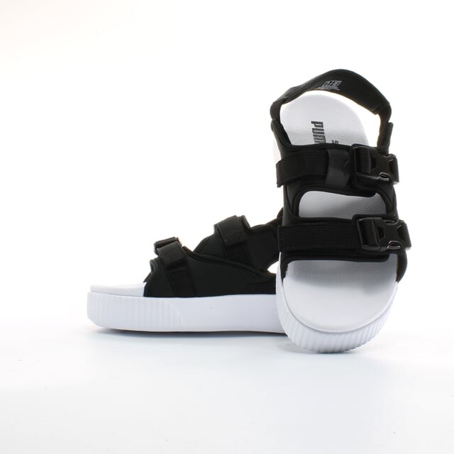 Женские текстильные босоножки на платформе ylm 19 e с ремешками 369424 01 Puma, черный — фото 4
