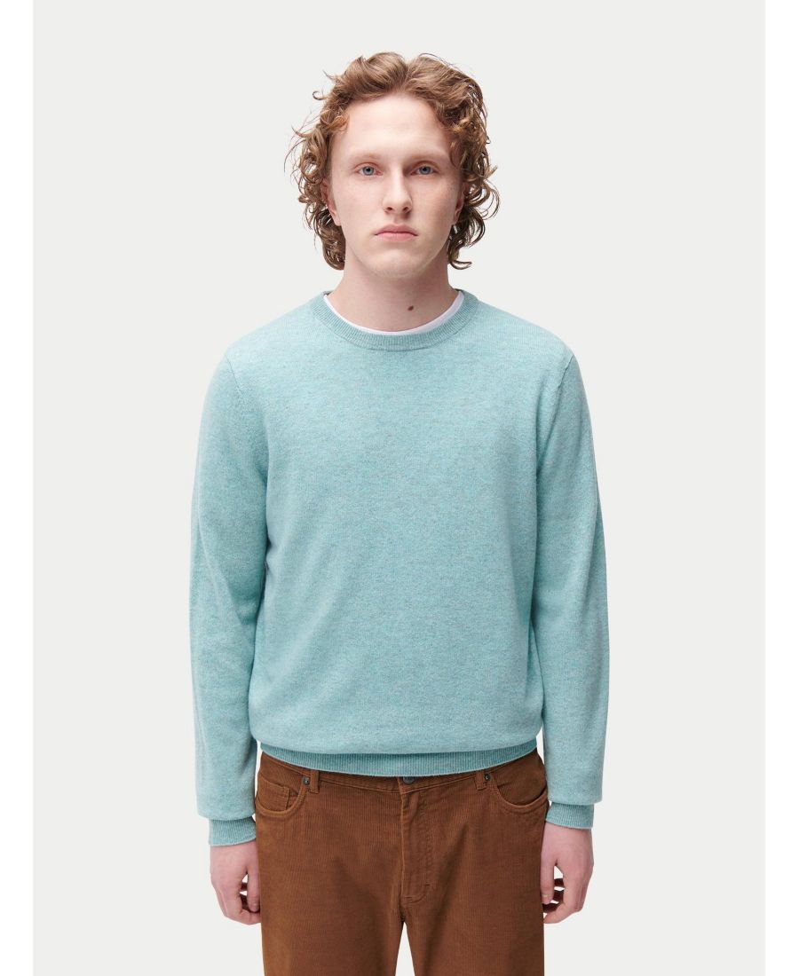 

Мужской базовый кашемировый свитер с круглым вырезом Gobi Cashmere, Blue-blue haze
