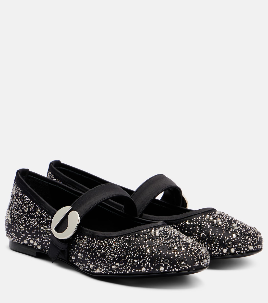 Балетки с декором Coperni, Black-Silver