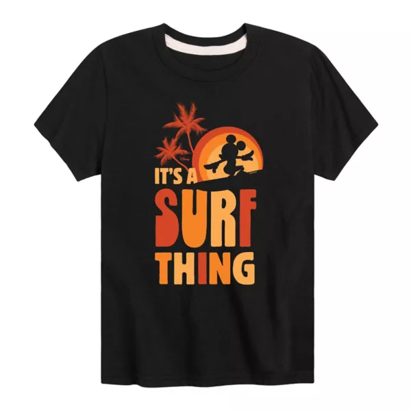 

Футболка с принтом «Микки Маус» для мальчиков 8-20 лет в стиле серфинга Disney, черный