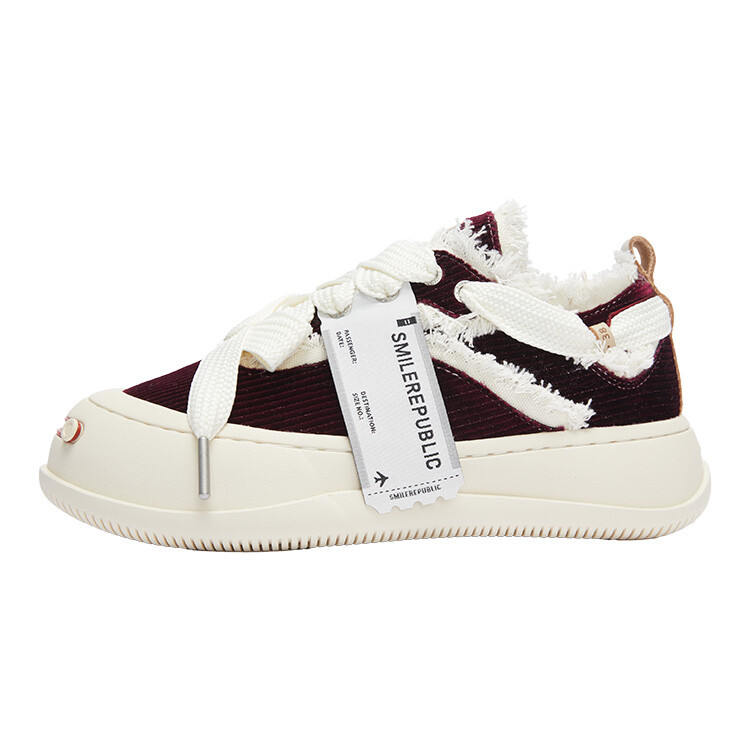 

Кроссовки SMILEREPUBLIC Skateboarding Shoes Unisex Low-top Red/Beige, красный