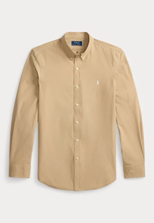 Рубашка из поплина с эффектом стрейч, Slim fit, Polo Ralph Lauren, цвет винтажный хаки — фото 4