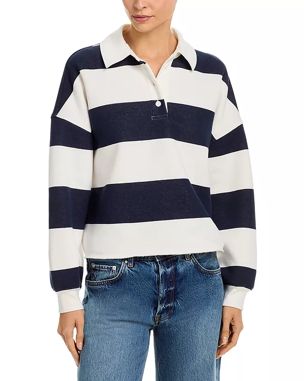 

Укороченный поло-свитер оверсайз - эксклюзив Aqua, мультиколор