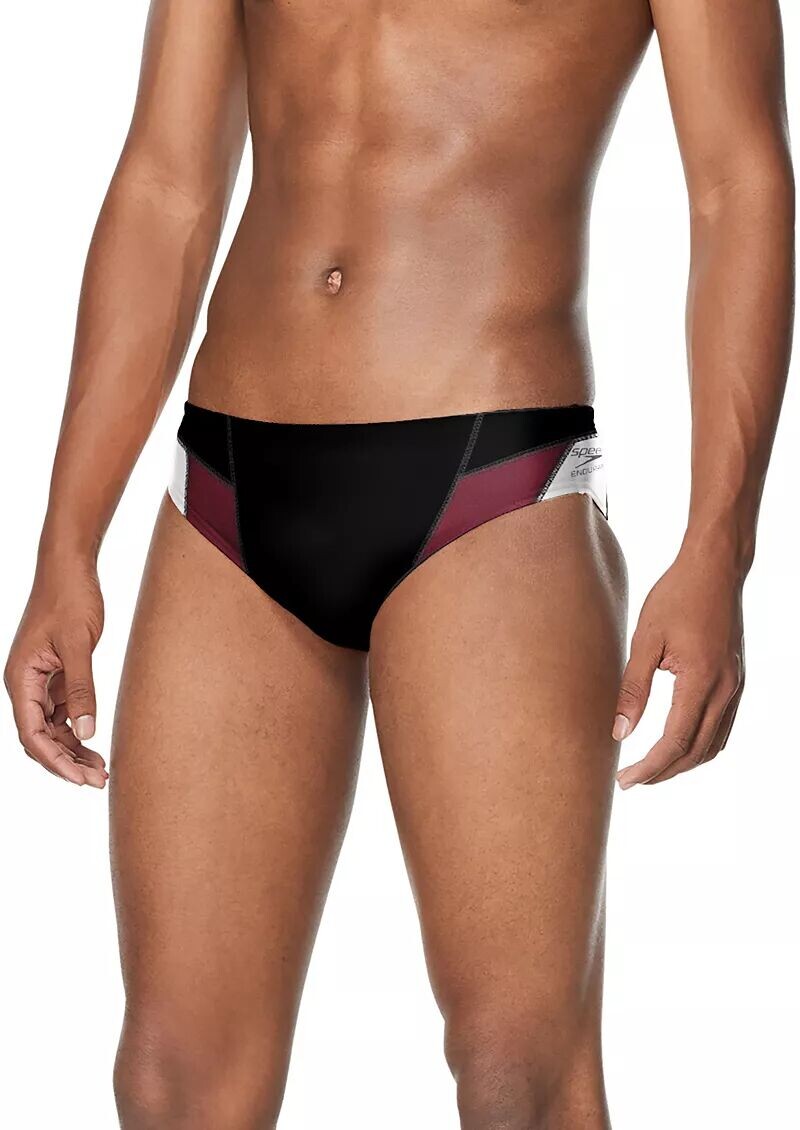 

Мужской плавный купальник Speedo с краями, черный/бордовый