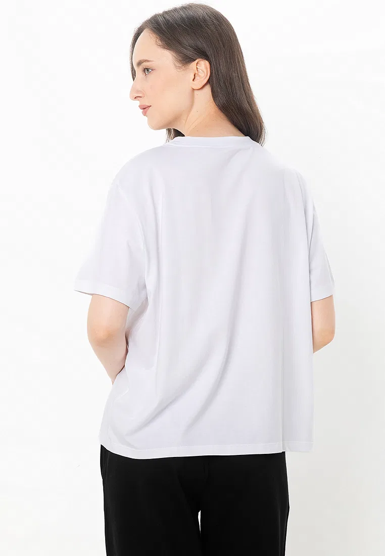 Футболка, с V-образным вырезом, Hero Classic Monologo C Neck Tee, Calvin Klein Jeans, белый — фото 2