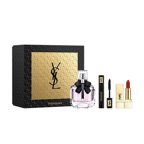 

Набор EDP 50 мл + тушь для ресниц Volume Effet Faux Cils No1 2 мл + губная помада Rouge Pur Couture No1966 Yves Saint Laurent Mon Paris