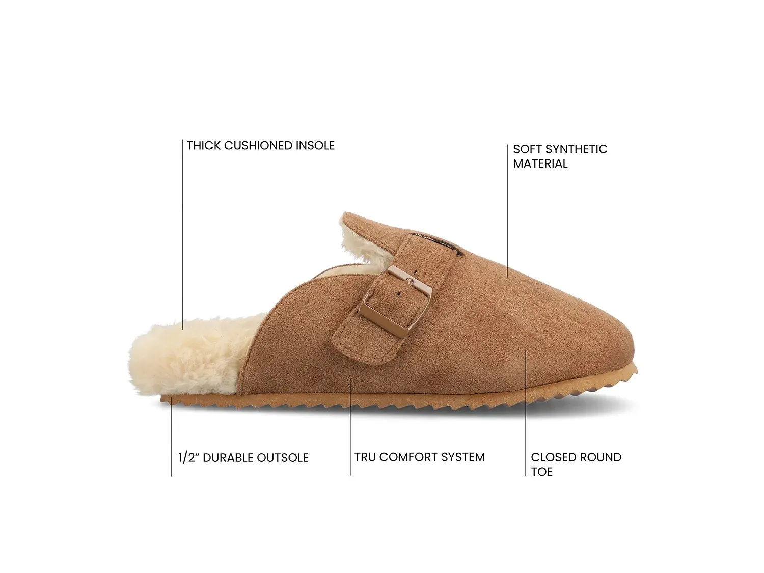 Туфли-лодочки Ardenn Clog Slipper из коллекции Journee, коньячного цвета — фото 3