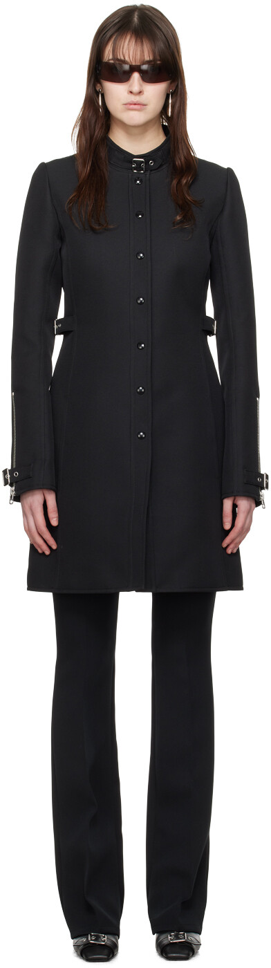 

Черное пальто с пряжкой Courreges