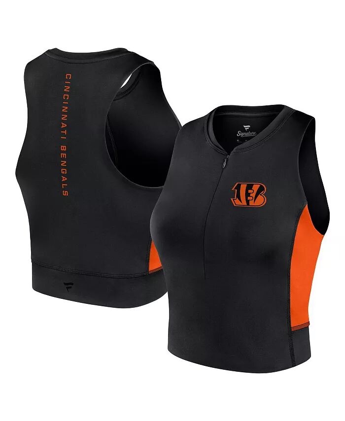 

Женская черная футболка-майка Cincinnati Bengals Studio Fitted Gym Fanatics Signature