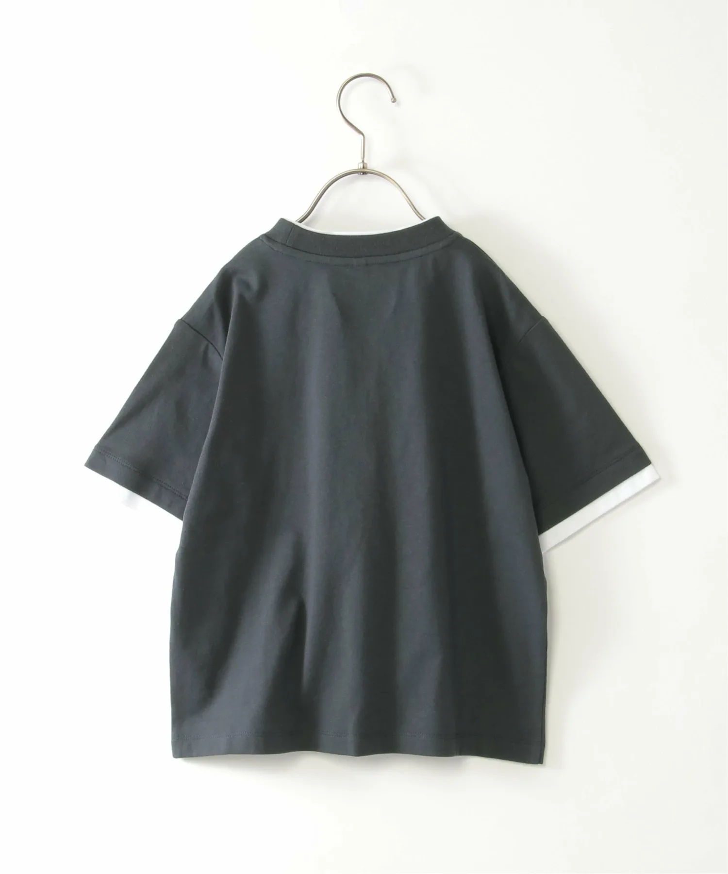 Футболка с двойным вырезом и многослойными рукавами, с логотипом (120–160 см) Ikka, Dark Navy — фото 3