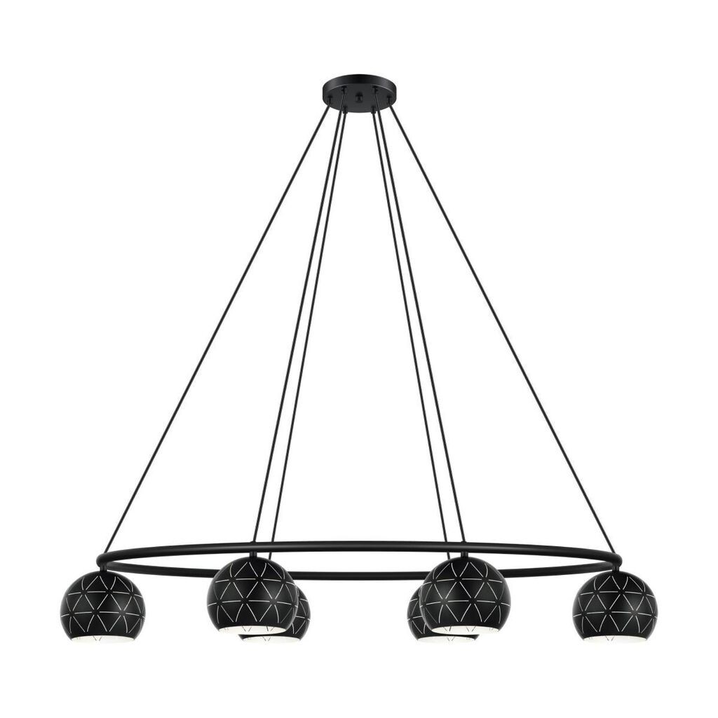 

Подвесной светильник EGLO CANTALLOPS черный, белый 6x E14 115x52x110см