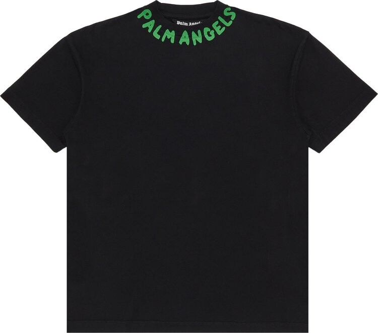 

Футболка Palm Angels Seasonal Logo 'Black/Green Fluorescent', черный