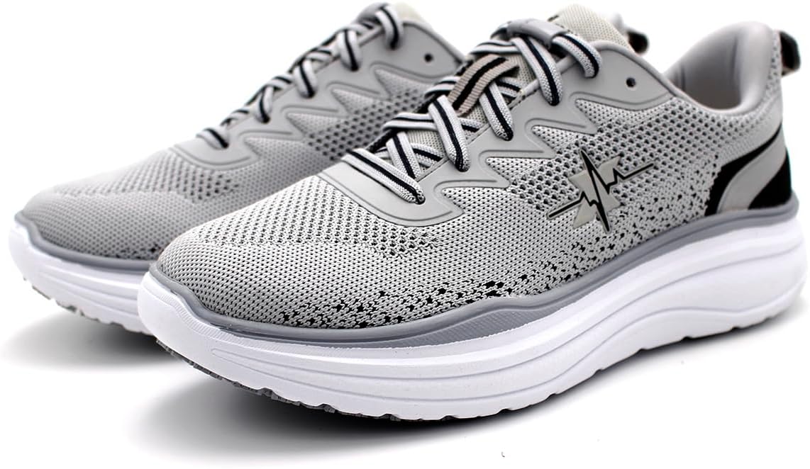 

Мужские кроссовки Laforst с противоскользящей подошвой - легкие, дышащие нескользящие обувь с шнуровкой-банджи для кухни, ресторана, ухода за пациентами и повседневного использования, серый