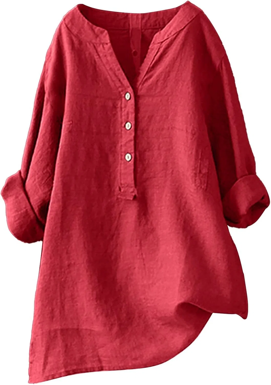 Блуза, свободная, Oversize T-shirt, красный